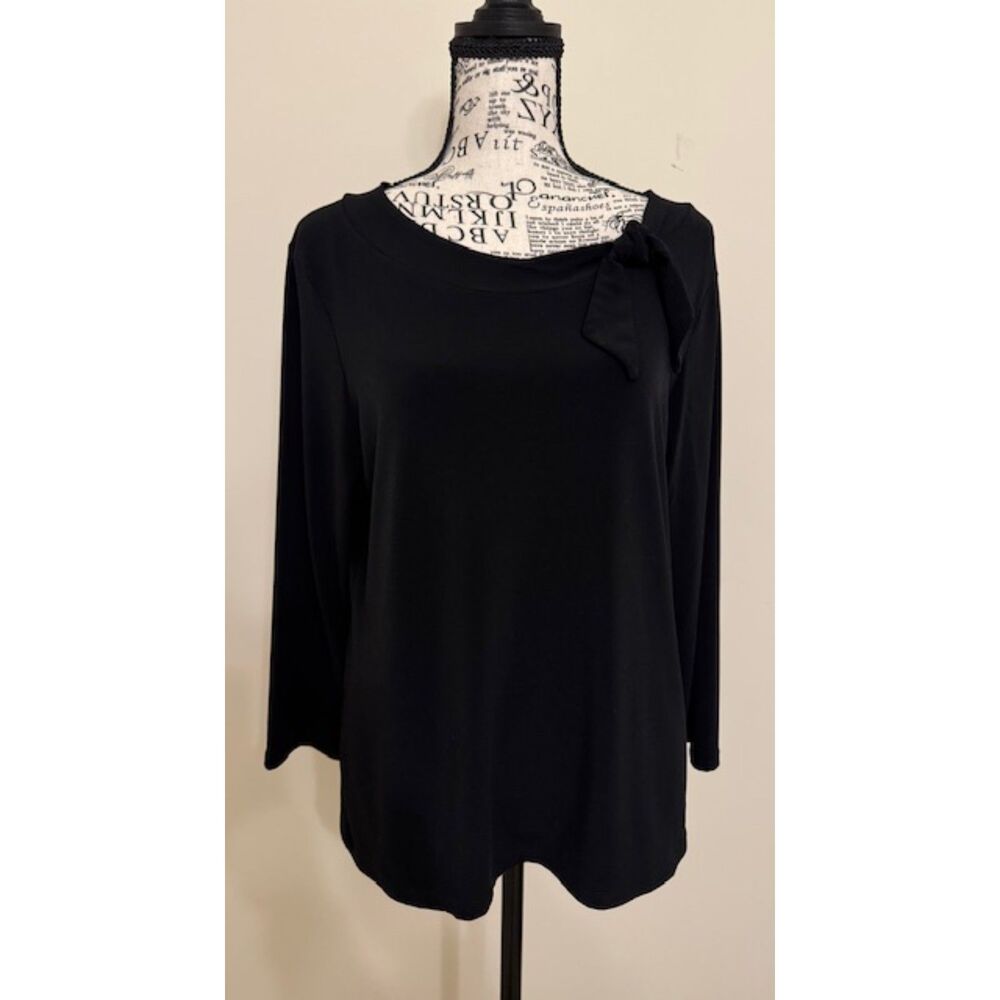Coldwater Creek black long sleeve knit top - size Medium